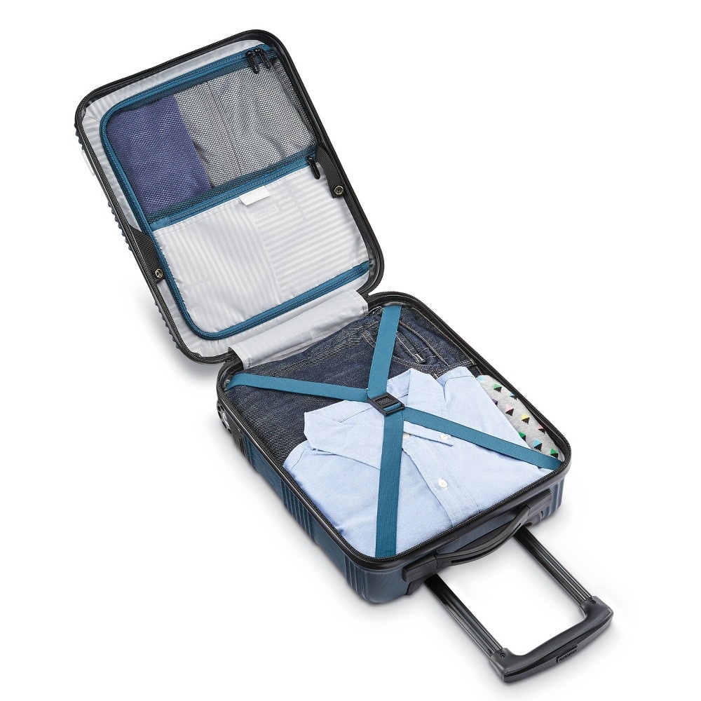 slide 5 of 10, American Tourister Underseat Hardside Carry On Suitcase - Deep Teal Checkered, 1 ct