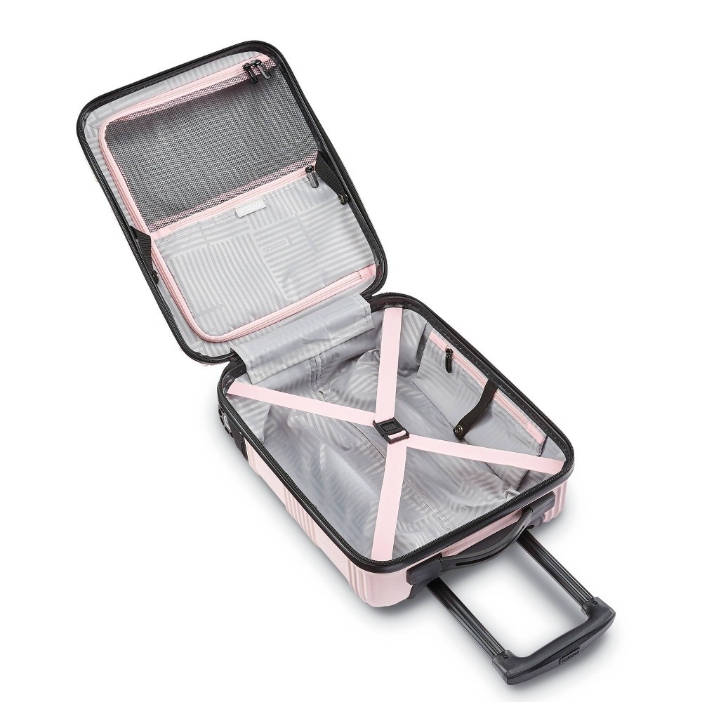 slide 6 of 10, American Tourister Underseat Hardside Carry On Suitcase - Pink Checkered, 1 ct