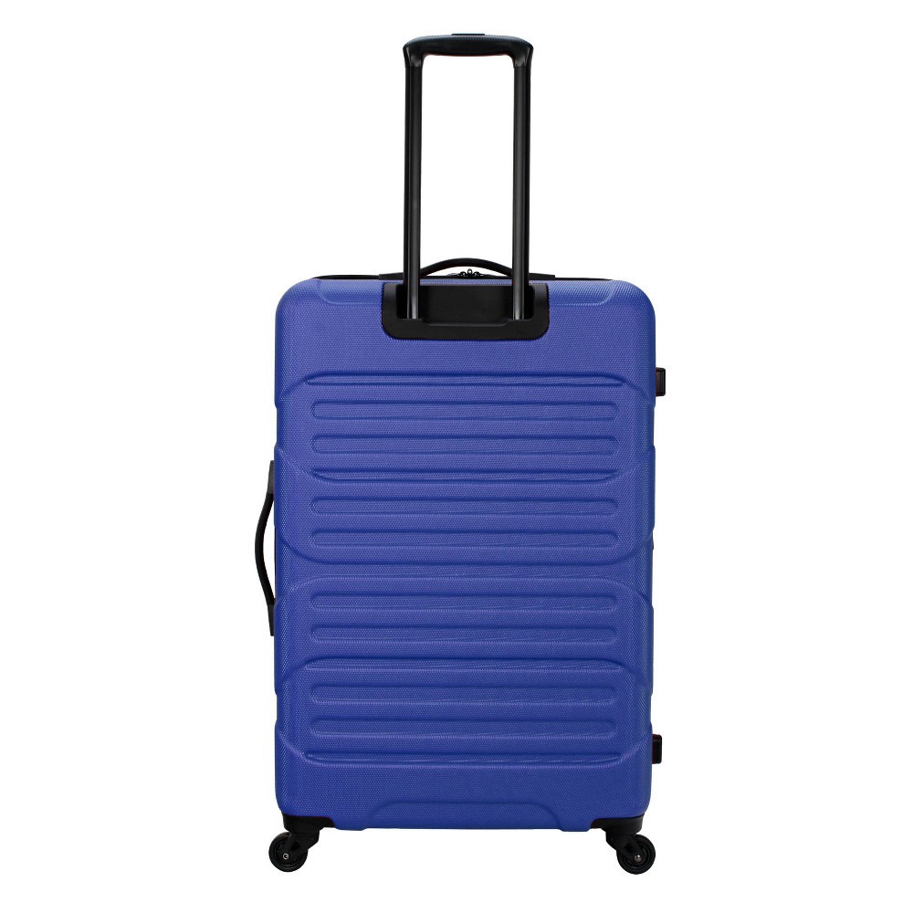 slide 4 of 10, Skyline Hardside Large Checked Spinner Suitcase - Blue, 1 ct