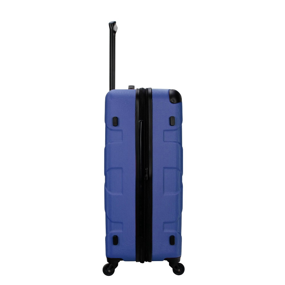 slide 5 of 10, Skyline Hardside Large Checked Spinner Suitcase - Blue, 1 ct