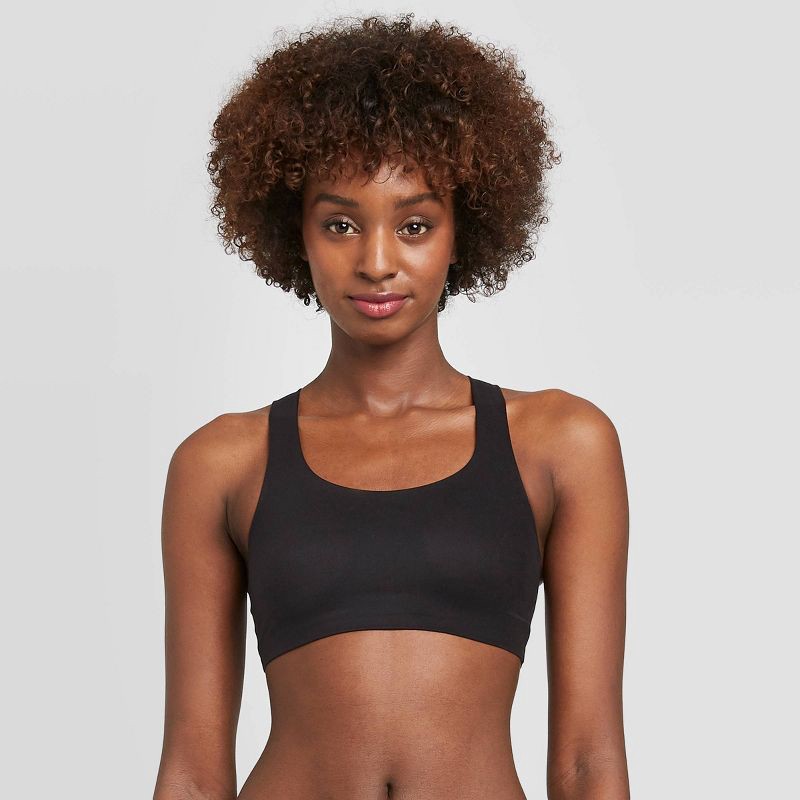 slide 1 of 2, Women's So Soft Unlined Racerback Bralette - Auden™ Black M, 1 ct