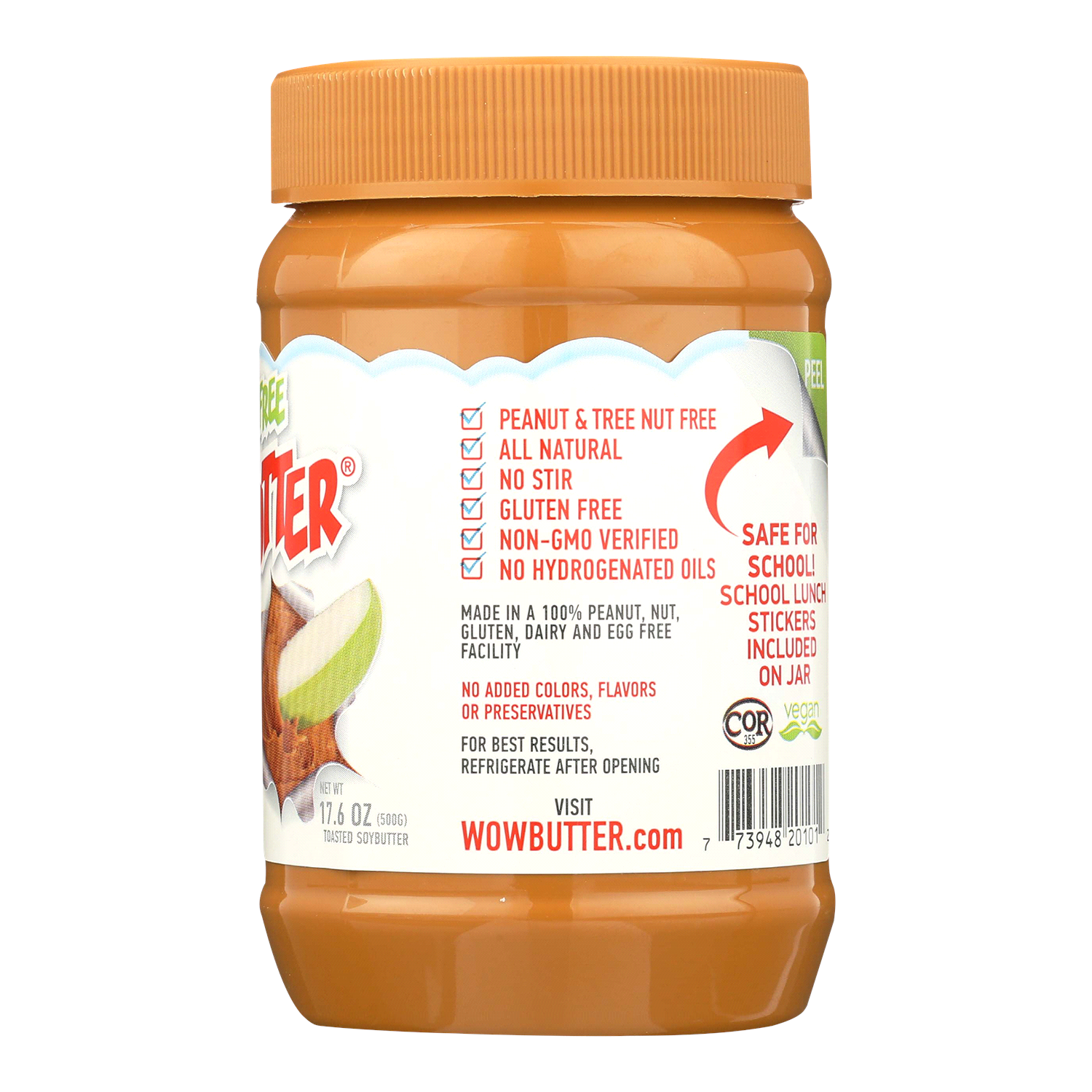 slide 3 of 3, WOWBUTTER Crunchy Peanut Free Spread, 17.6 oz