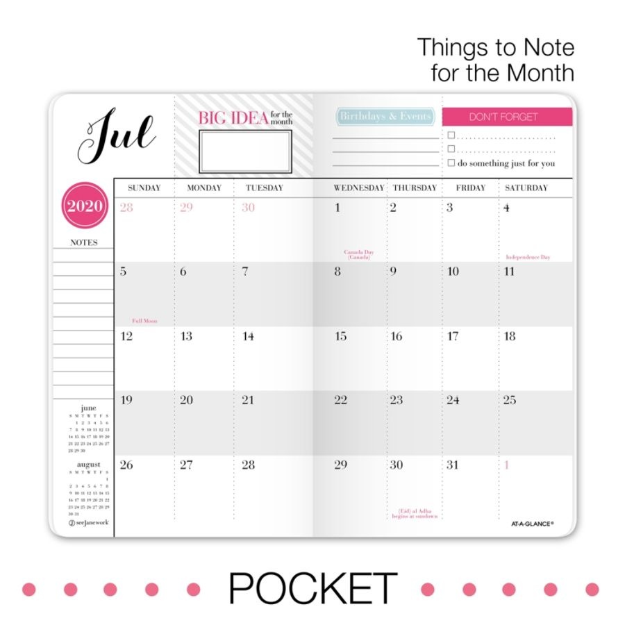 slide 3 of 5, See Jane Work Polka Dot Academic 24-Month Planner, 3-1/2'' X 6'', Black/White, July 2020 To June 2022, Sj101-021A, 1 ct