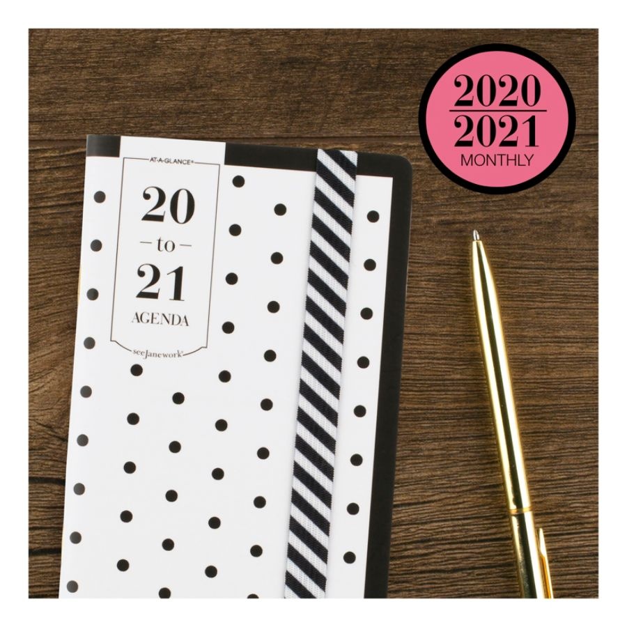 slide 2 of 5, See Jane Work Polka Dot Academic 24-Month Planner, 3-1/2'' X 6'', Black/White, July 2020 To June 2022, Sj101-021A, 1 ct