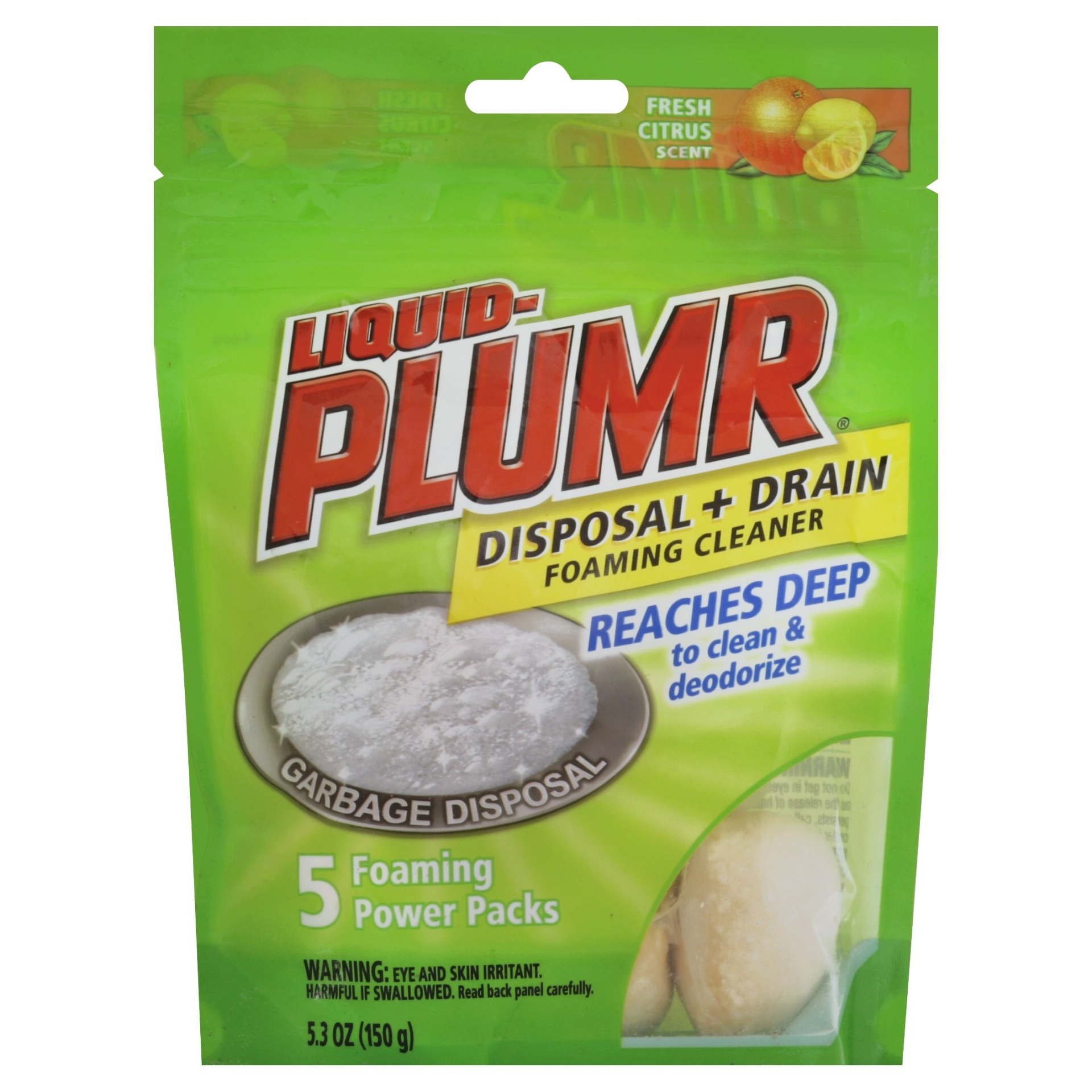 slide 1 of 1, Liquid-Plumr Disposal & Drain Foaming Citrus, 5 ct