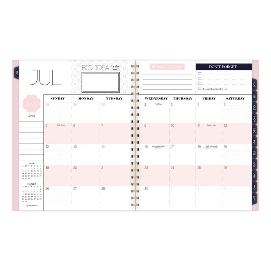 slide 4 of 5, See Jane Work Die-Cut Academic Weekly/Monthly Planner, 8-1/2'' X 11'', Navy Geometric, July 2020 To June 2021, Sj102-905A, 1 ct