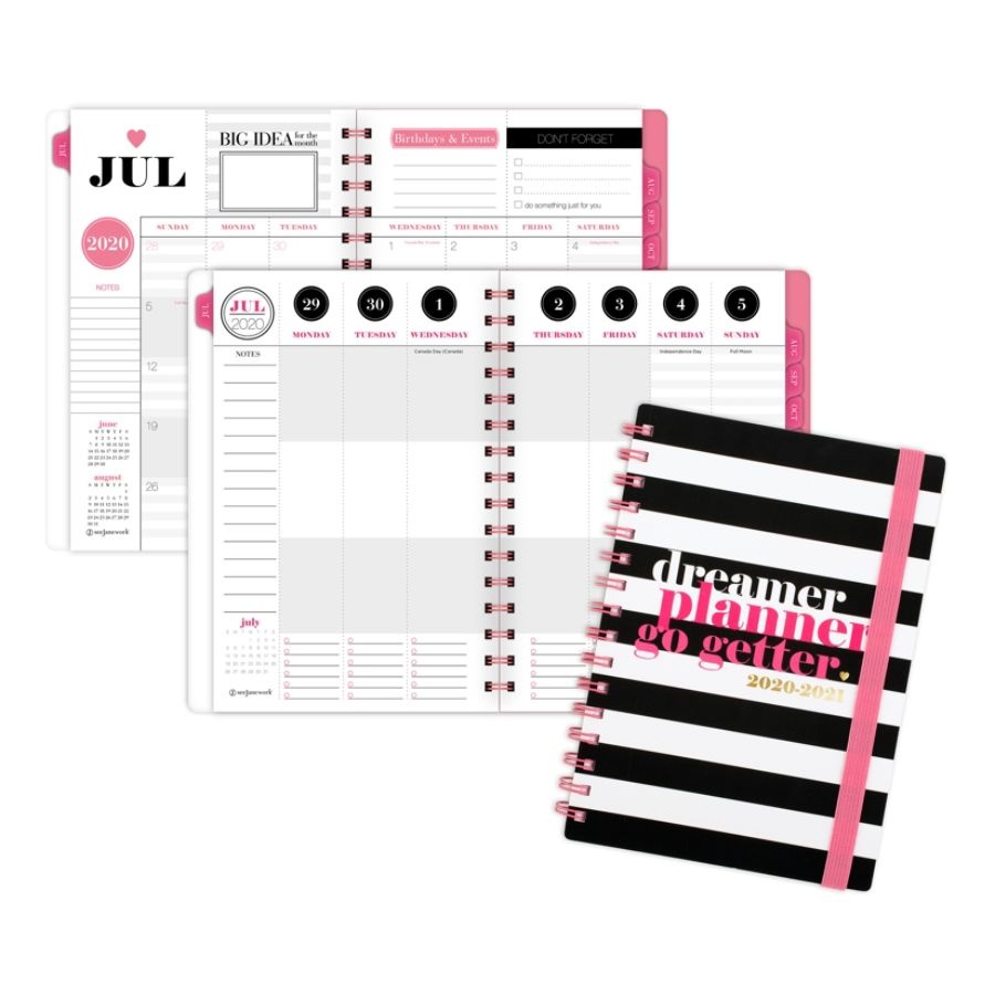 slide 3 of 6, See Jane Work Die-Cut Academic Weekly/Monthly Planner, 5-1/2'' X 8-1/2'', Black/White, July 2020 To June 2021, Sj103-200A, 1 ct