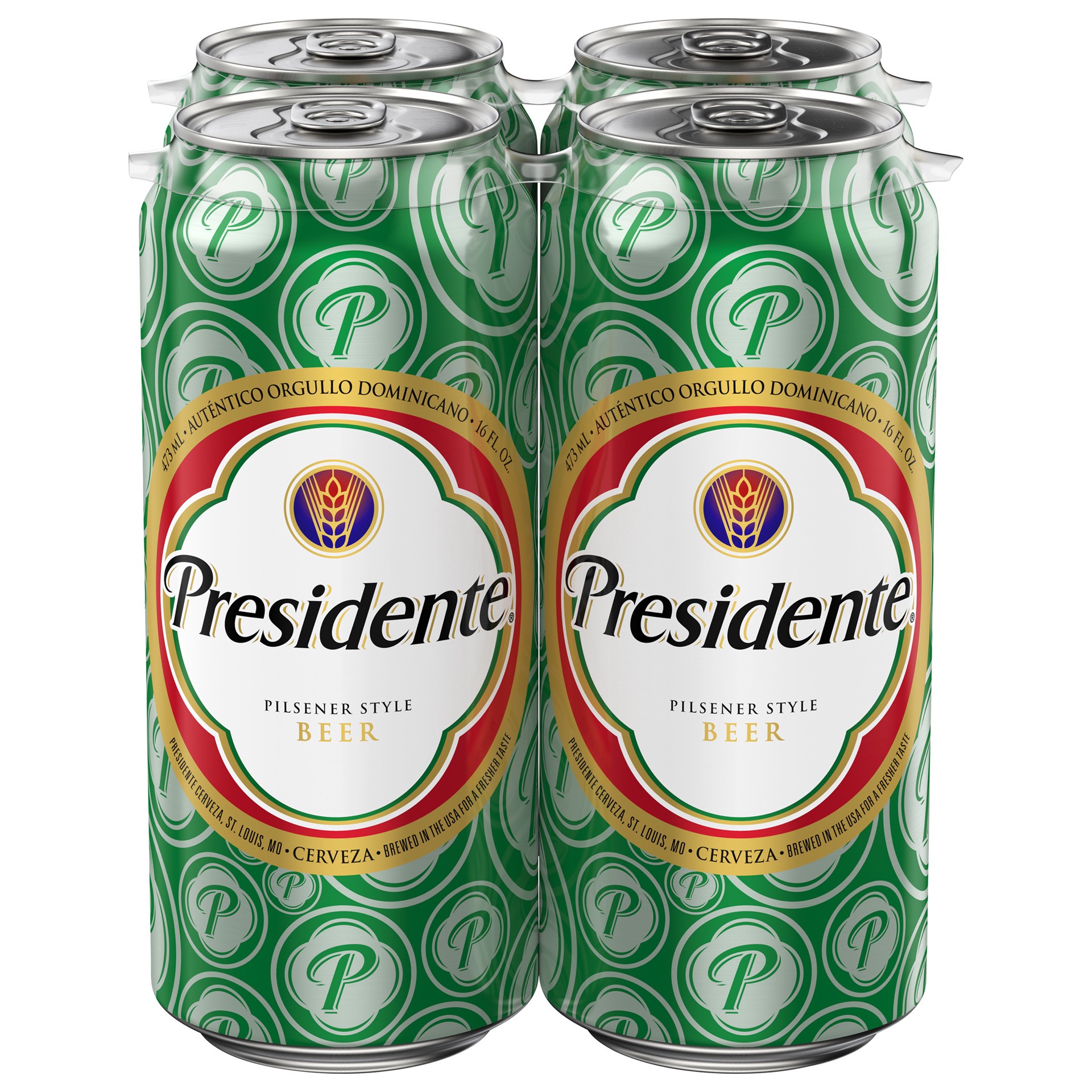slide 4 of 4, Presidente Pilsener Style Beer, 4-16 fl. oz. Cans, 16 fl oz