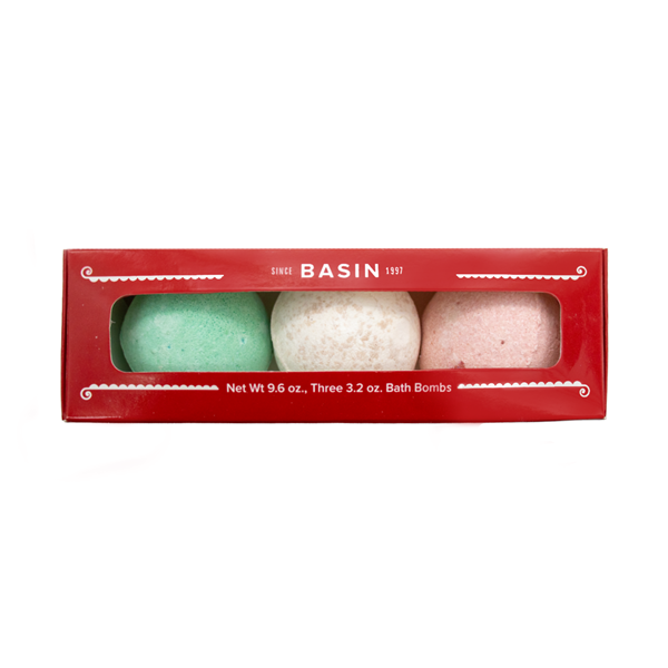 slide 1 of 1, Basin Holiday Bath Bomb Trio Box, 1 ct