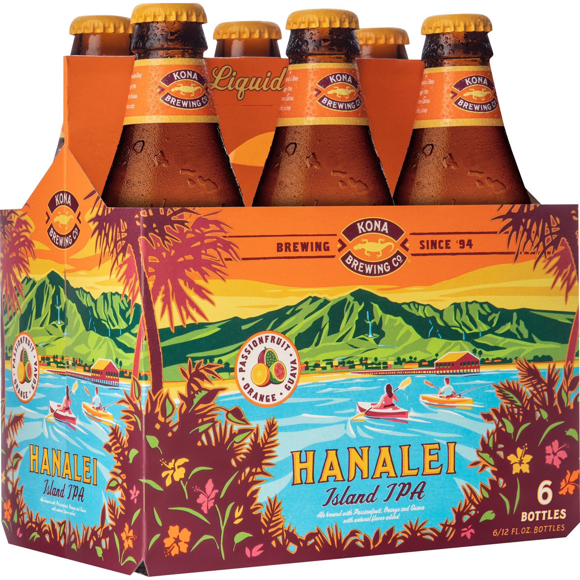 slide 2 of 2, Kona Brewing Co. Hanalei Island IPA Beer, 6 Pack 12 fl oz Bottles, 4.5% ABV, 72 fl oz