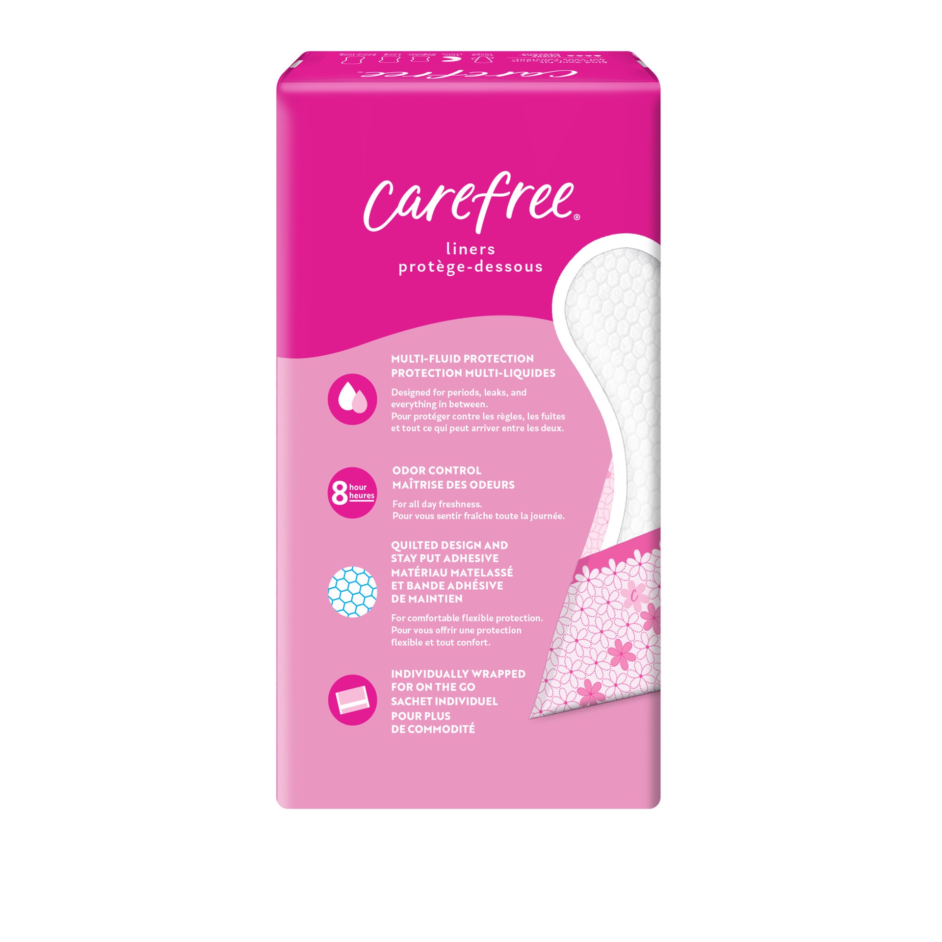 slide 4 of 9, Carefree Thin Wrapped Panty Liners Unscented, 60 ct