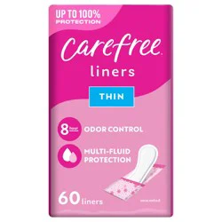 Carefree Panty Liners Thin Wrapped Unscented