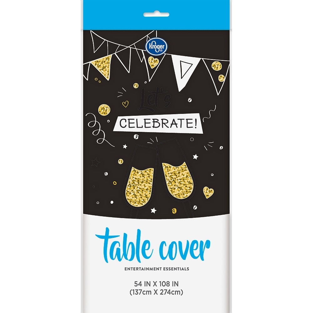 slide 1 of 1, Kroger Entertainment Essentials Table Cover - Black, 54 in x 108 in