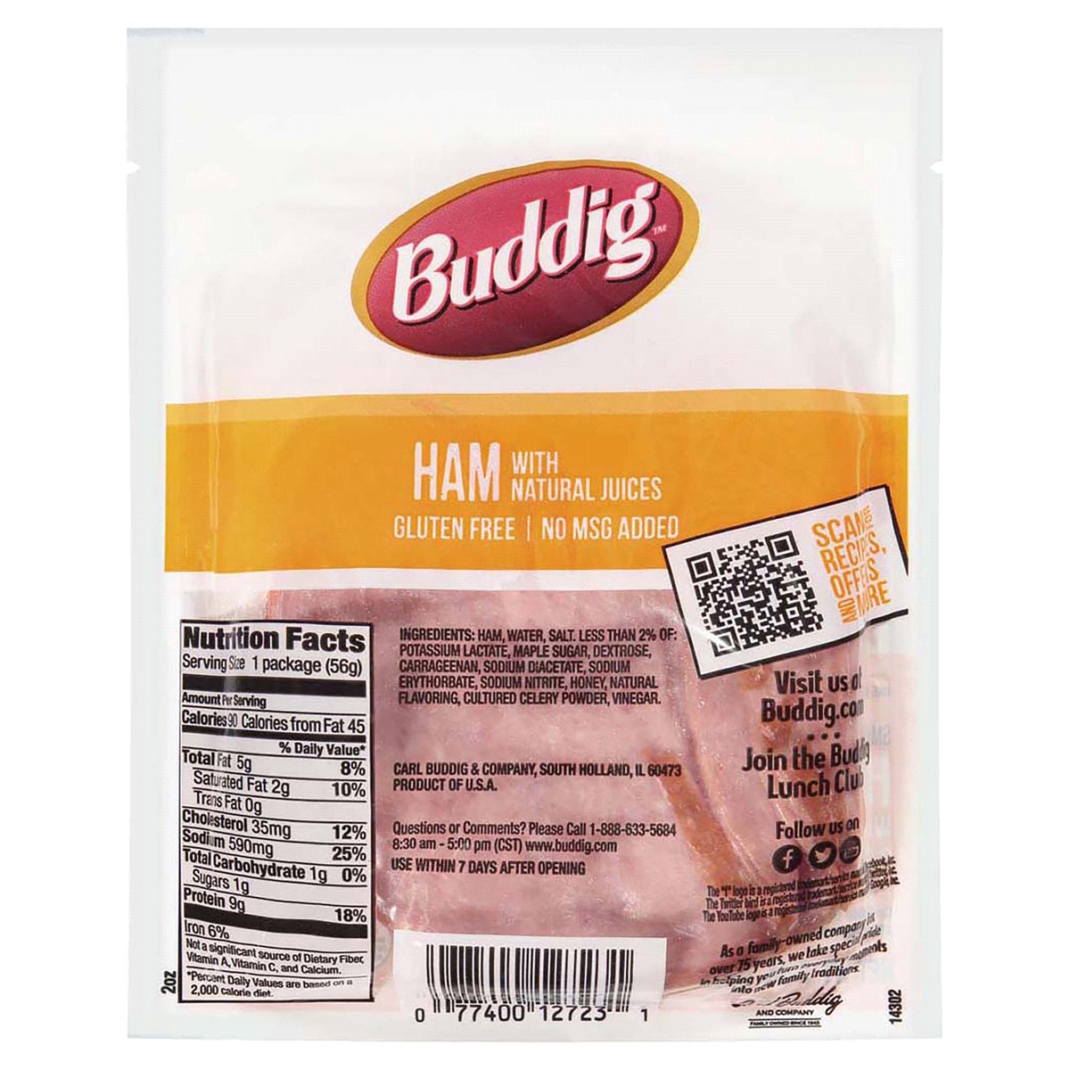 slide 2 of 2, Buddig Ham with Natural Juices 2 oz, 2 oz