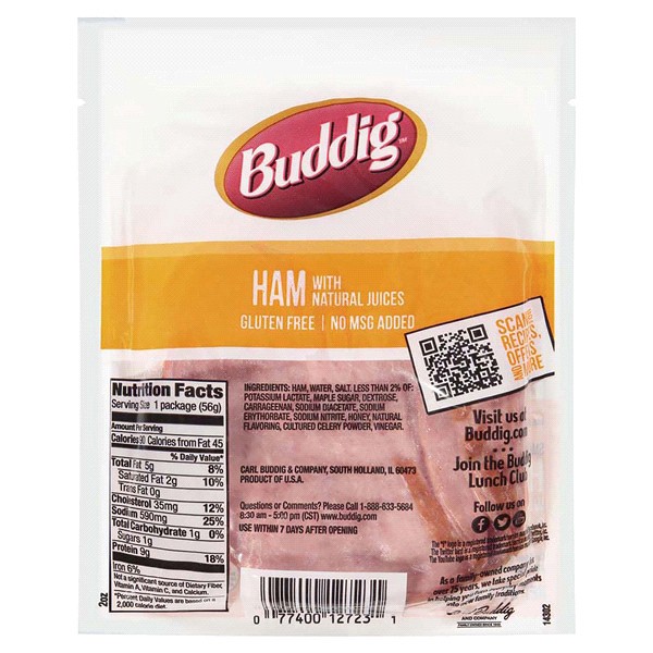 slide 4 of 5, Buddig Original Ham, 2 oz, 2 oz