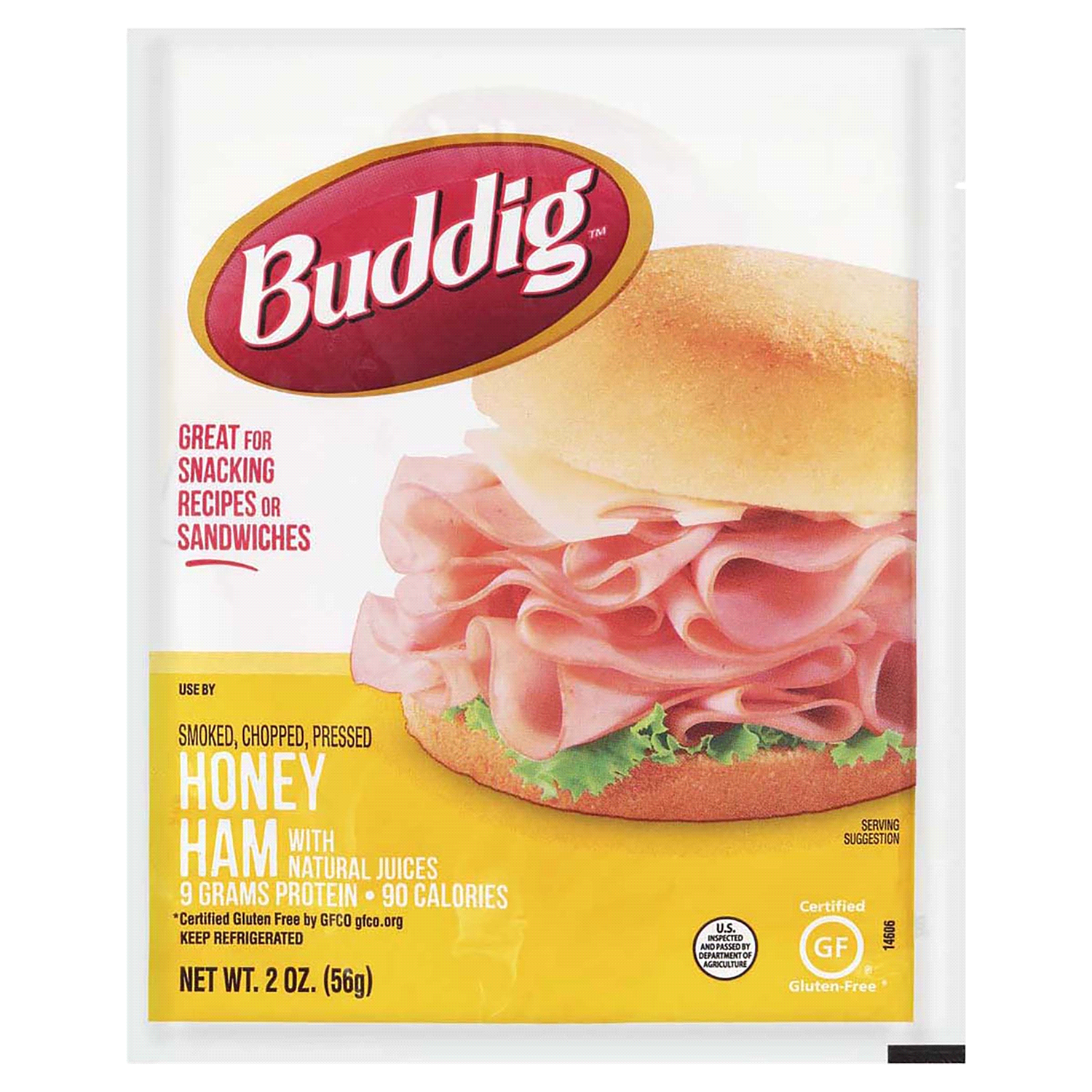 slide 1 of 2, Buddig Honey Ham Lunch Meat 2oz, 2 oz