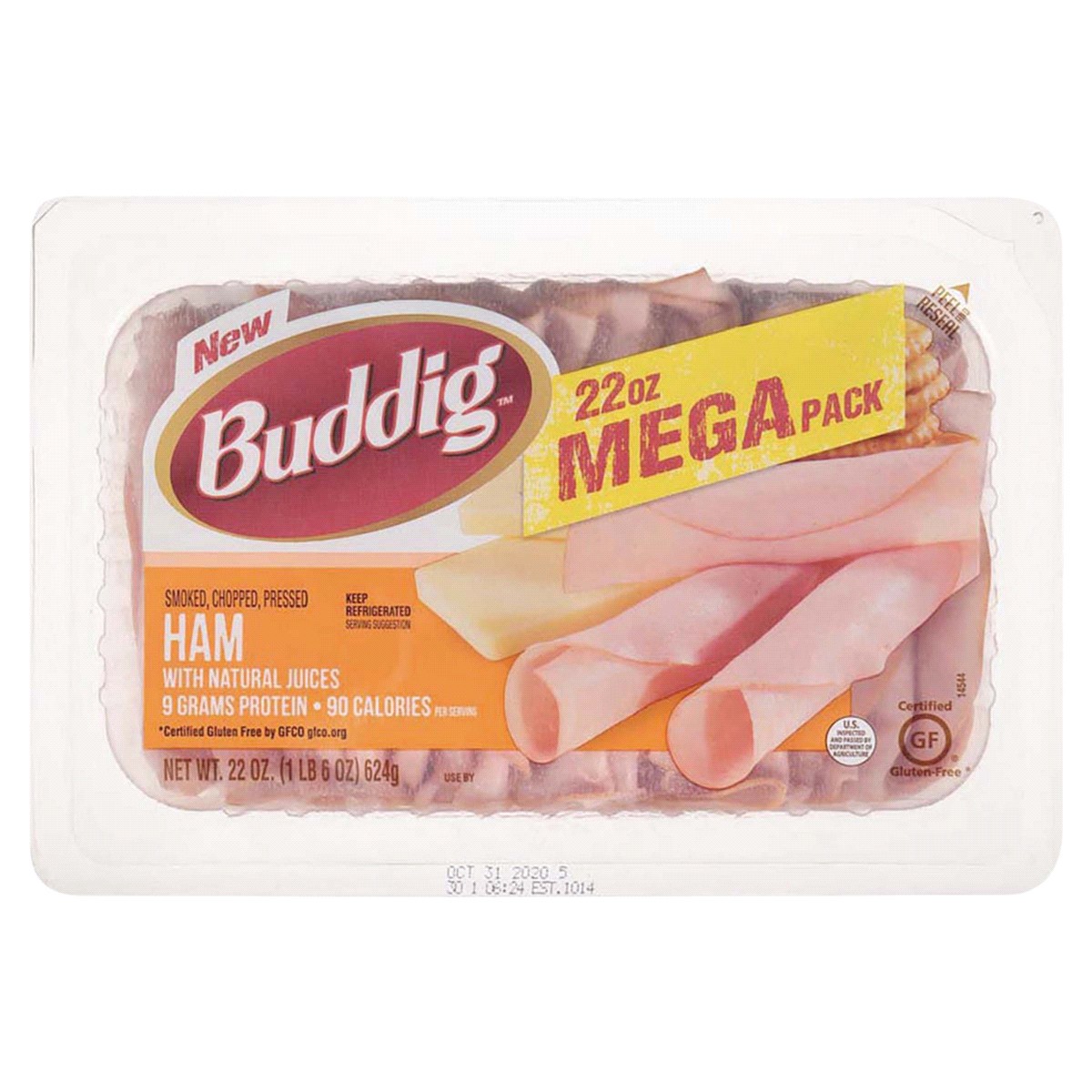 slide 1 of 1, Carl Buddig 22oz Mega Pack Ham, 22 oz