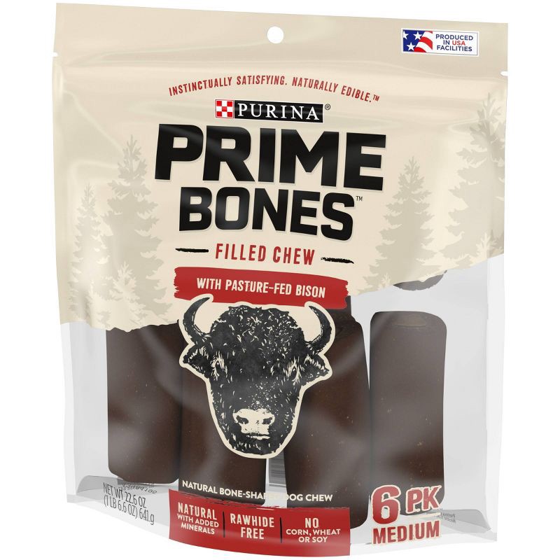 slide 5 of 5, Prime Bones Femur Bison Chewy Dog Treat -22.6oz - M, 22.6 oz