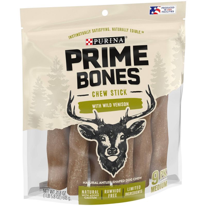 slide 4 of 6, Prime Bones Antler Venison Chewy Dog Treat - 21.8oz - M, 21.8 oz