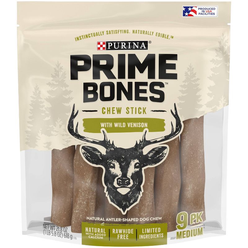 slide 6 of 6, Prime Bones Antler Venison Chewy Dog Treat - 21.8oz - M, 21.8 oz