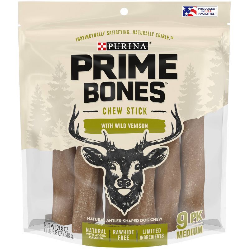 slide 1 of 6, Prime Bones Antler Venison Chewy Dog Treat - 21.8oz - M, 21.8 oz