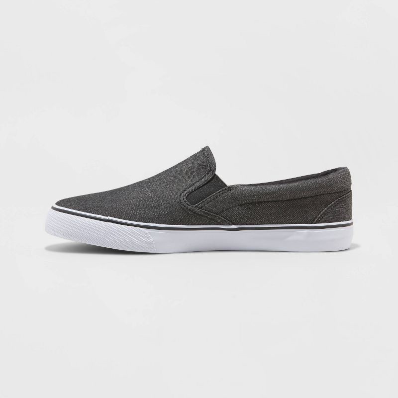 slide 2 of 3, Men's Phillip Twin Gore Sneakers - Goodfellow & Co™ Charcoal 7: Slip-On, Padded Collar, Non-Marking Outsole, 1 ct