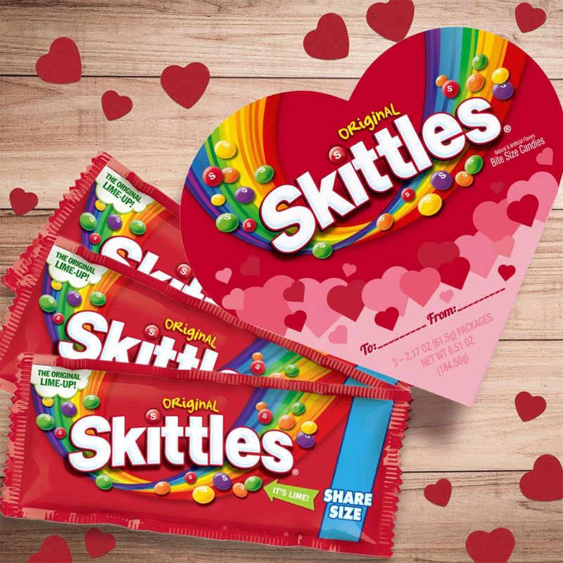 slide 3 of 7, Skittles Original Valentine's Heart Box Chewy Candy - 6.51oz, 6.51 oz