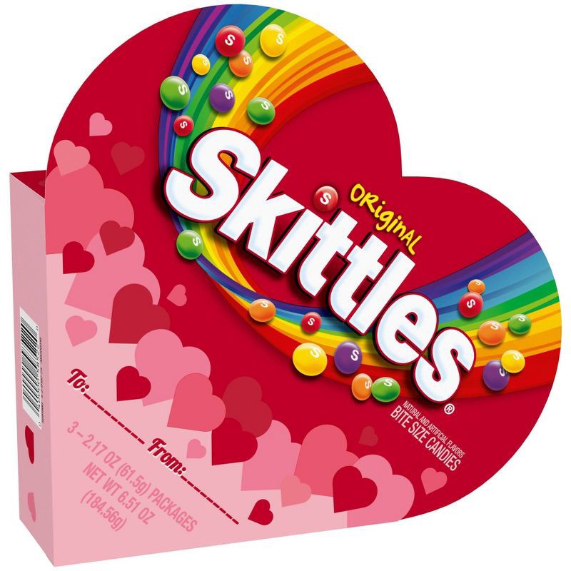 slide 7 of 7, Skittles Original Valentine's Heart Box Chewy Candy - 6.51oz, 6.51 oz