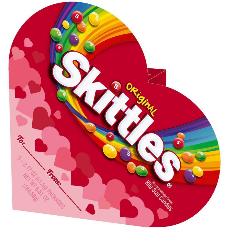slide 1 of 7, Skittles Original Valentine's Heart Box Chewy Candy - 6.51oz, 6.51 oz