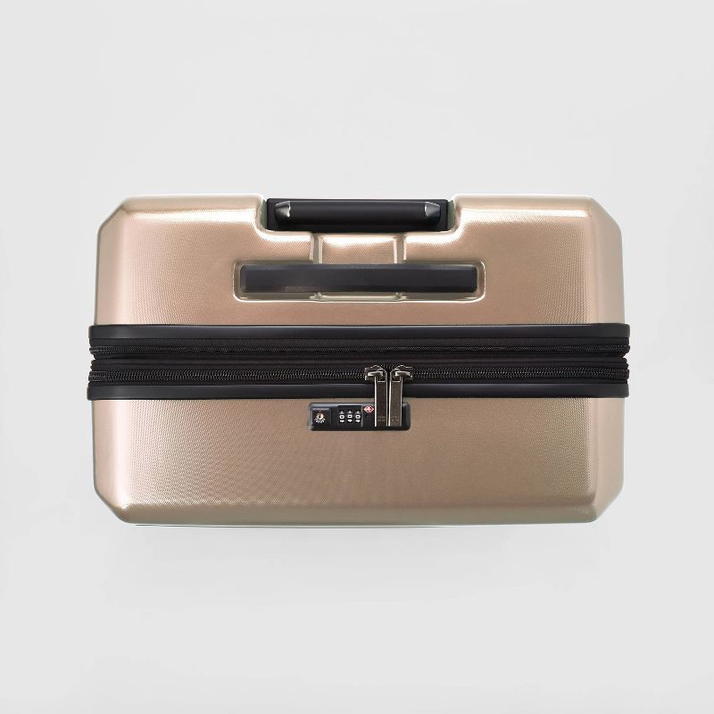 slide 5 of 9, Signature Hardside Large Checked Spinner Suitcase Champagne - Open Story, 1 ct