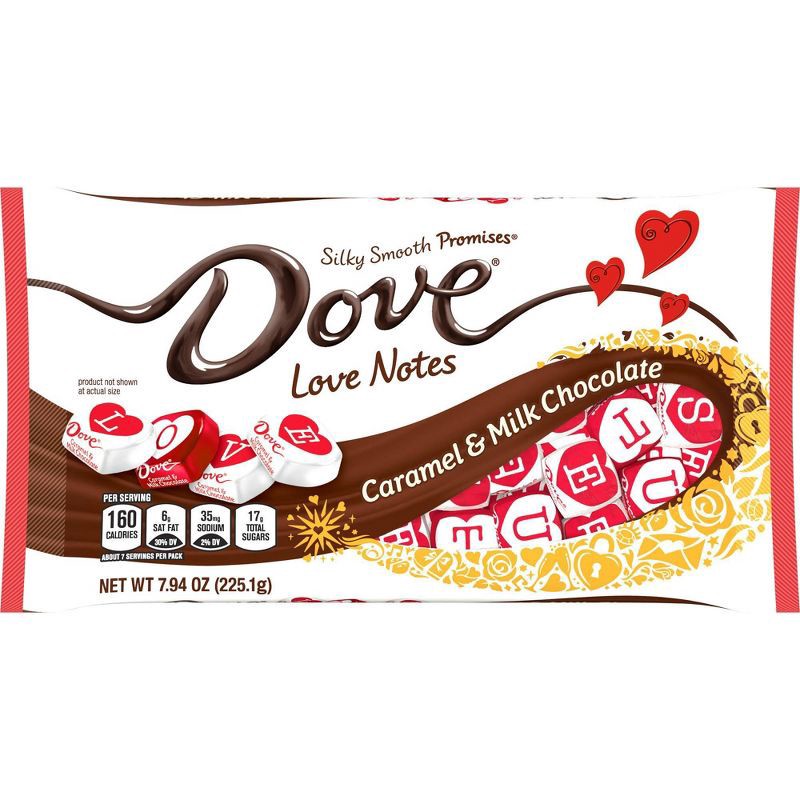 slide 1 of 1, Dove Chocolate Dove Valentine's Caramel & Milk Chocolate Love Notes - 7.94oz, 7.94 oz