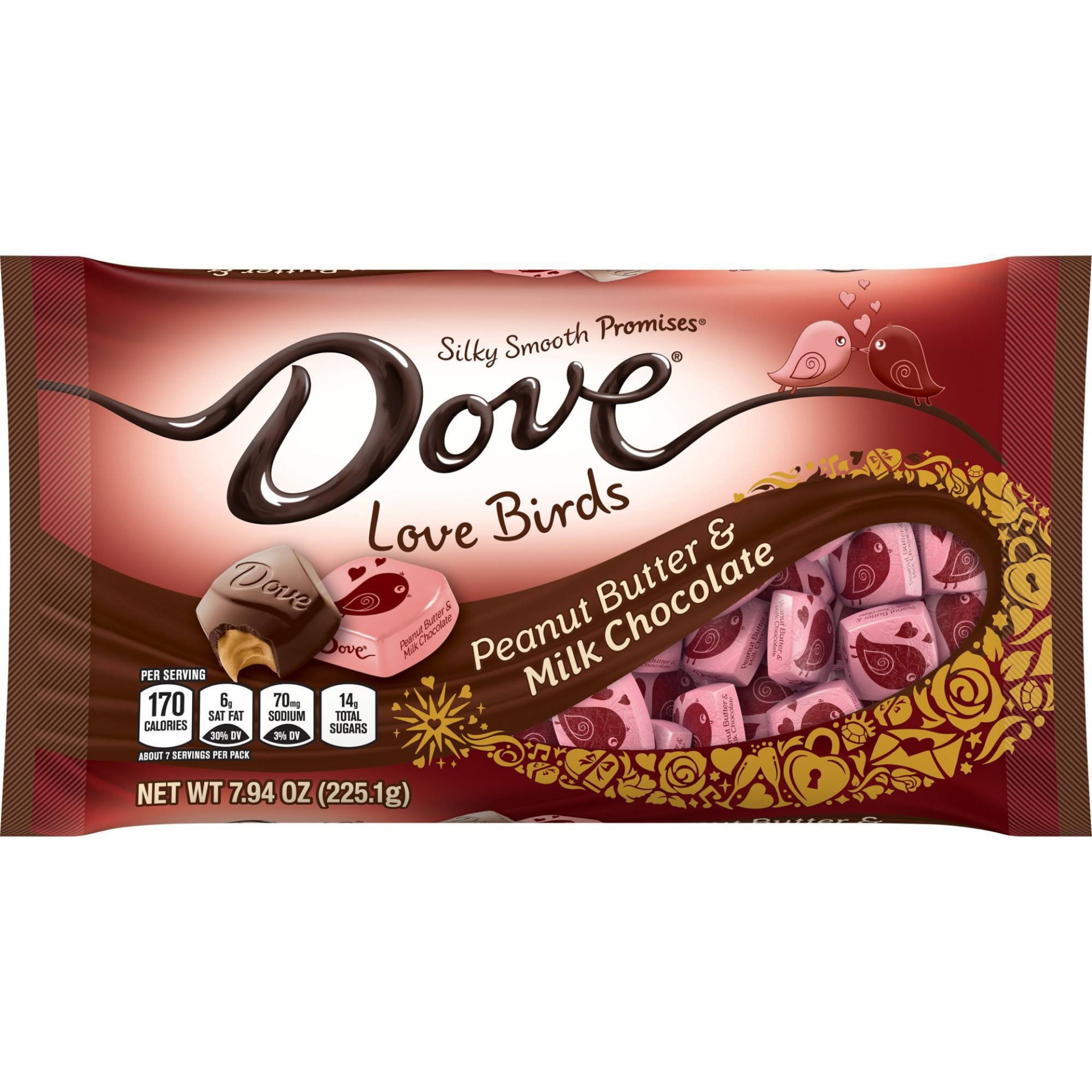 slide 1 of 1, Dove Valentines Milk Chocolate Peanut Butter Hearts, 8.87 oz
