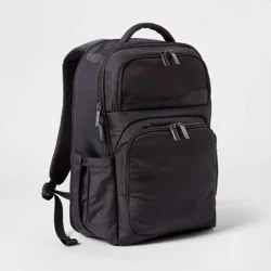 Signature Day Trip Backpack Black - Open Story™: Water-Resistant Travel Laptop Bag