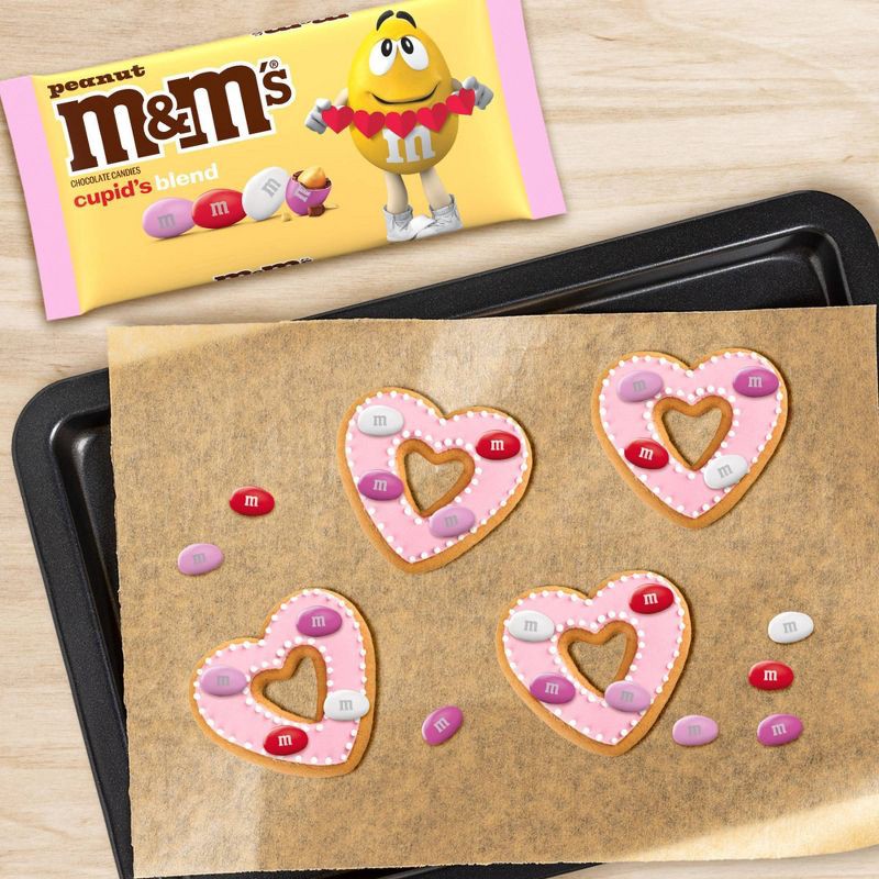 slide 4 of 11, M&M's Peanut Milk Chocolate Valentine's Day Candy Assortment Bag, Red, Pink and White Candies - 10oz, 10 oz
