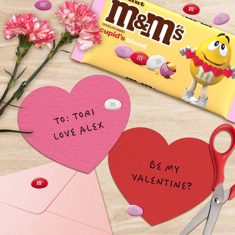 slide 6 of 11, M&M's Peanut Milk Chocolate Valentine's Day Candy Assortment Bag, Red, Pink and White Candies - 10oz, 10 oz