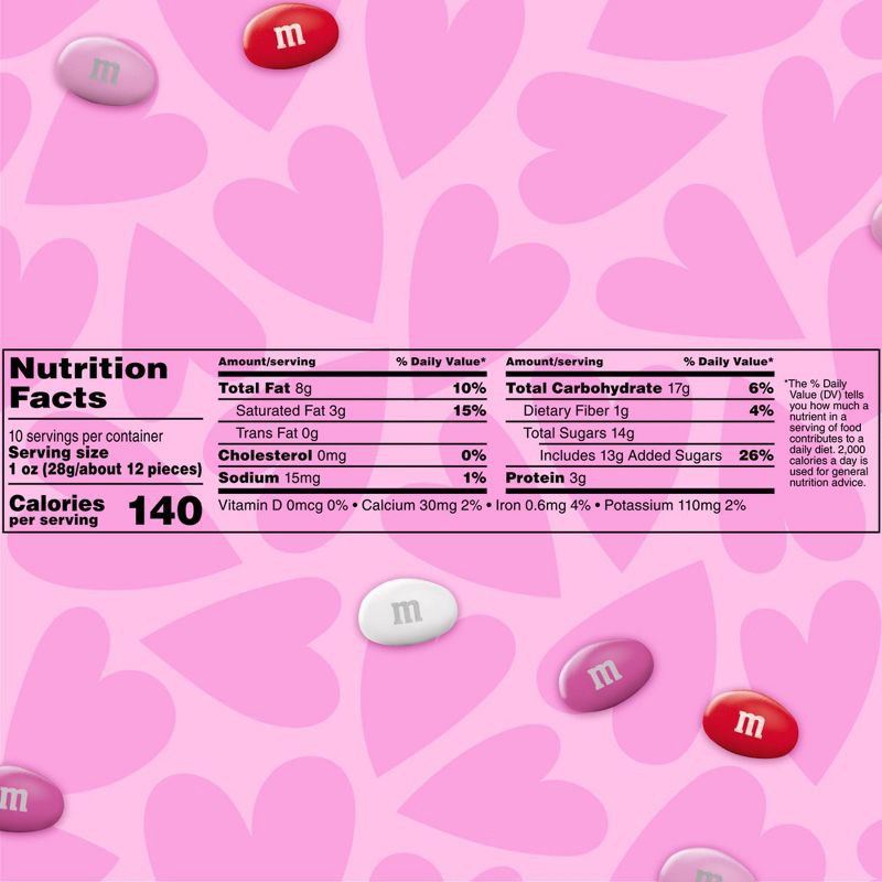 slide 8 of 11, M&M's Peanut Milk Chocolate Valentine's Day Candy Assortment Bag, Red, Pink and White Candies - 10oz, 10 oz
