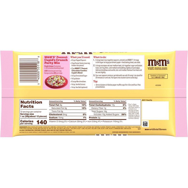 slide 9 of 11, M&M's Peanut Milk Chocolate Valentine's Day Candy Assortment Bag, Red, Pink and White Candies - 10oz, 10 oz