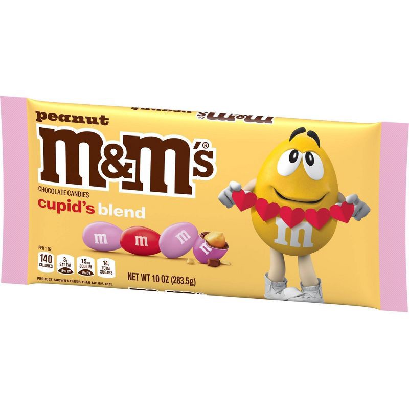 slide 11 of 11, M&M's Peanut Milk Chocolate Valentine's Day Candy Assortment Bag, Red, Pink and White Candies - 10oz, 10 oz