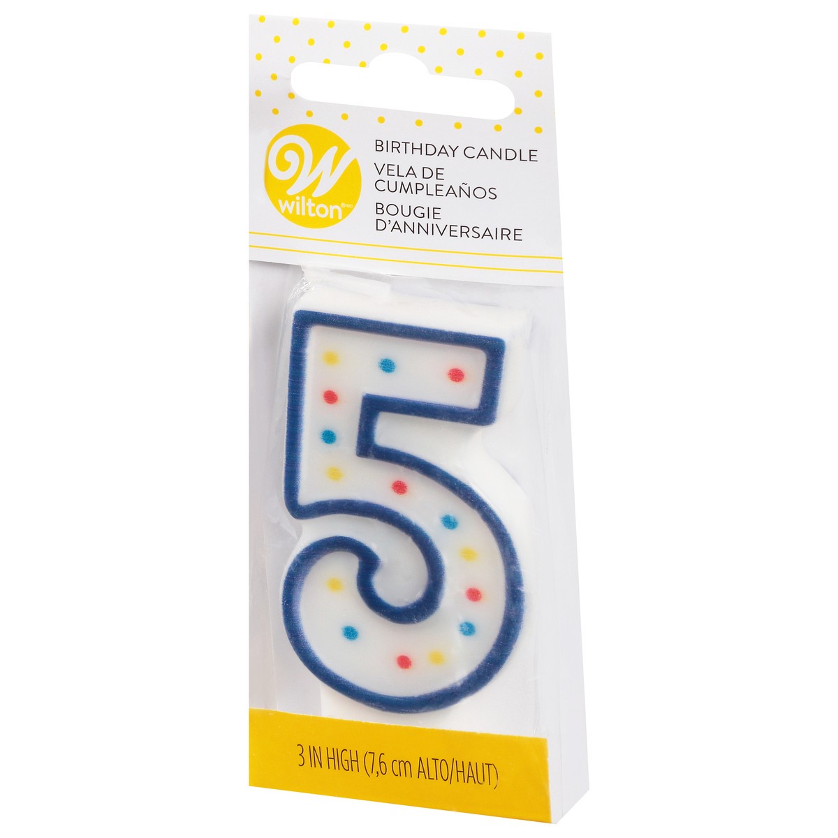 slide 9 of 9, Wilton 5 Birthday Candle 3 Inch 1 ea, 1 ct