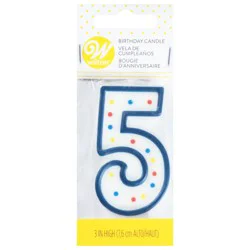 Wilton 5 Birthday Candle 3 Inch 1 ea