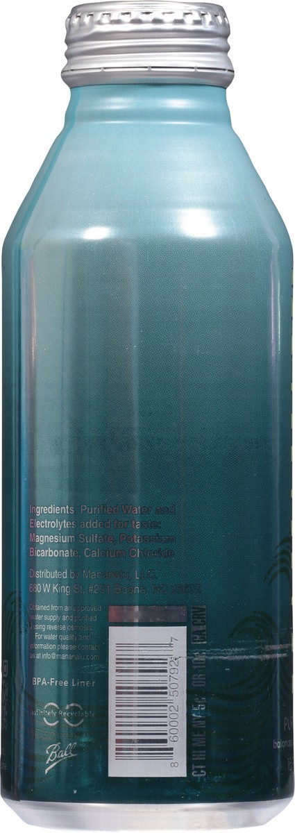 slide 9 of 9, Mananalu Purified Water 16 fl oz, 16 fl oz