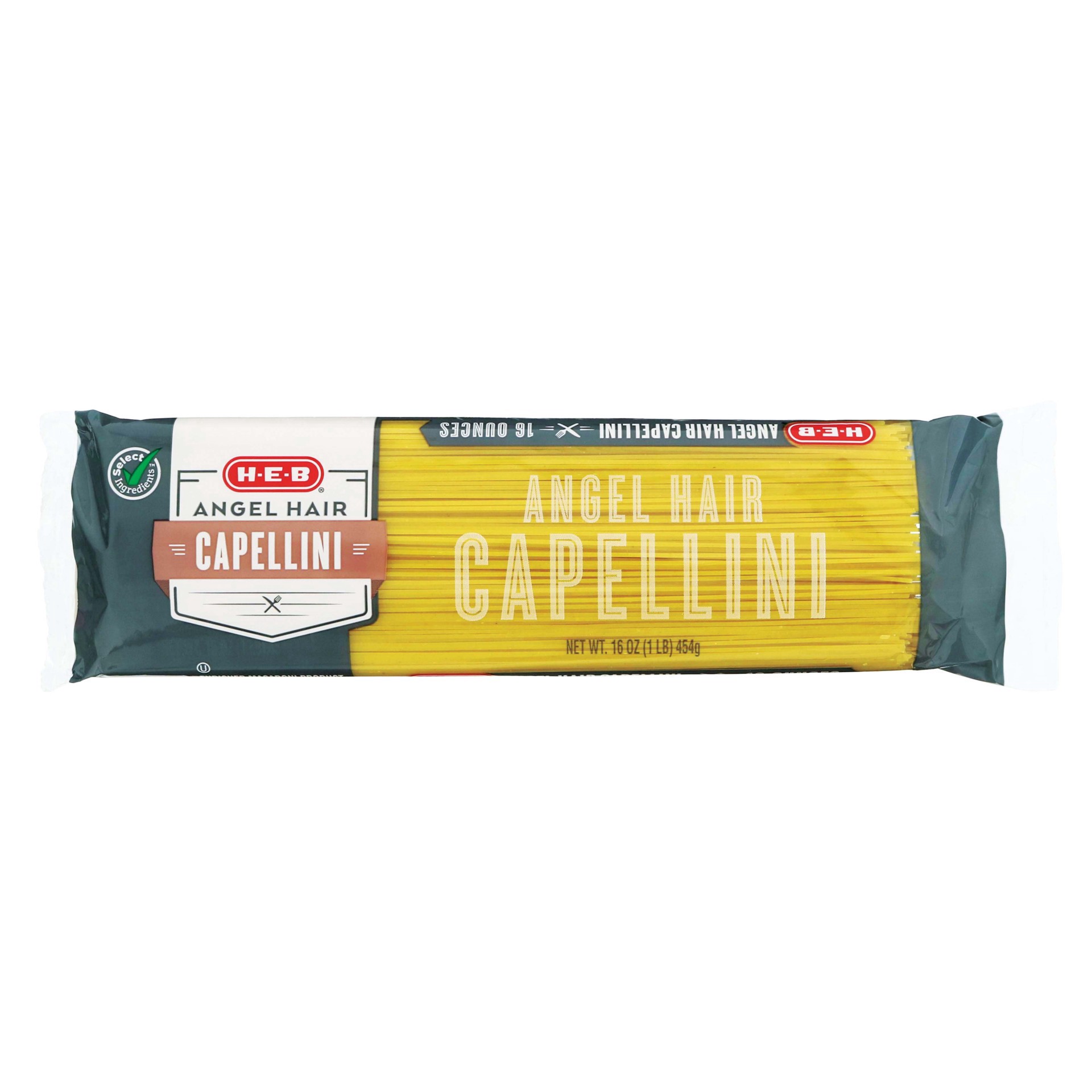 slide 1 of 1, H-E-B Angel Hair Capellini Pasta Noodles, 16 oz