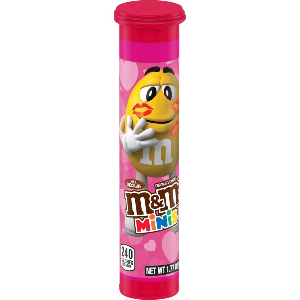M&M's Valentine's Milk Chocolate MINIS Size Candy Tube 24 ct; 1.77 oz