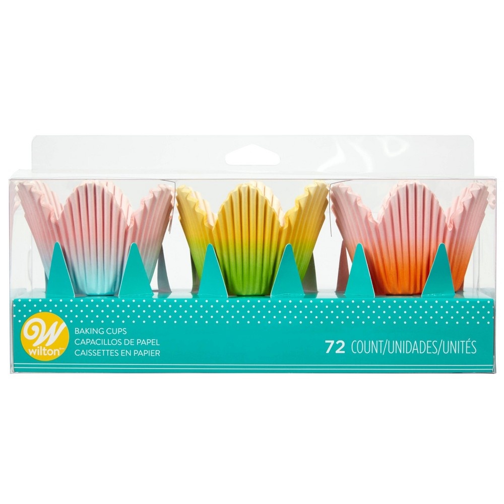 slide 3 of 4, Wilton Paper Ombre Petal Baking Cups, 72 ct