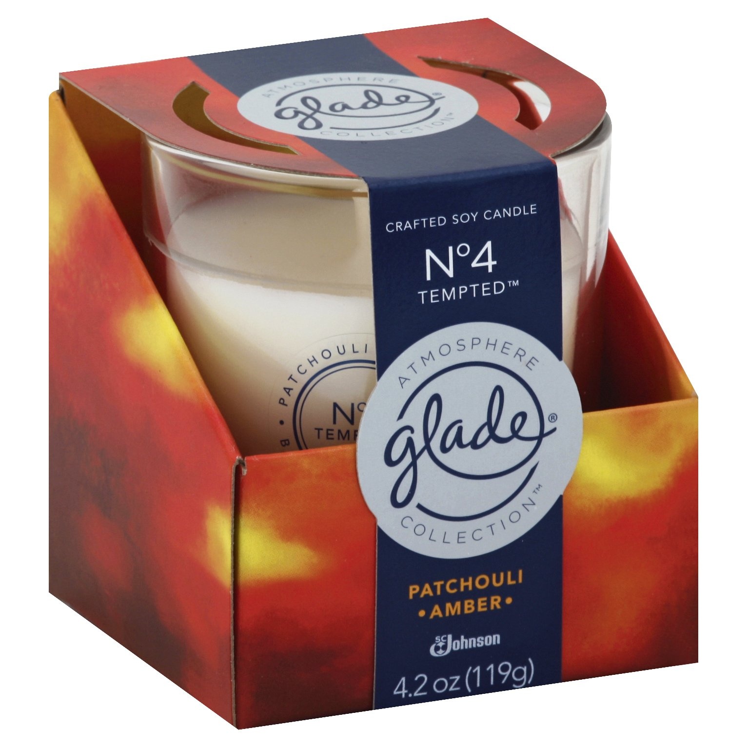 slide 1 of 1, Glade Atmosphere Collection Crafted Soy Candle Air Freshener, No 4 Tempted, 4 oz