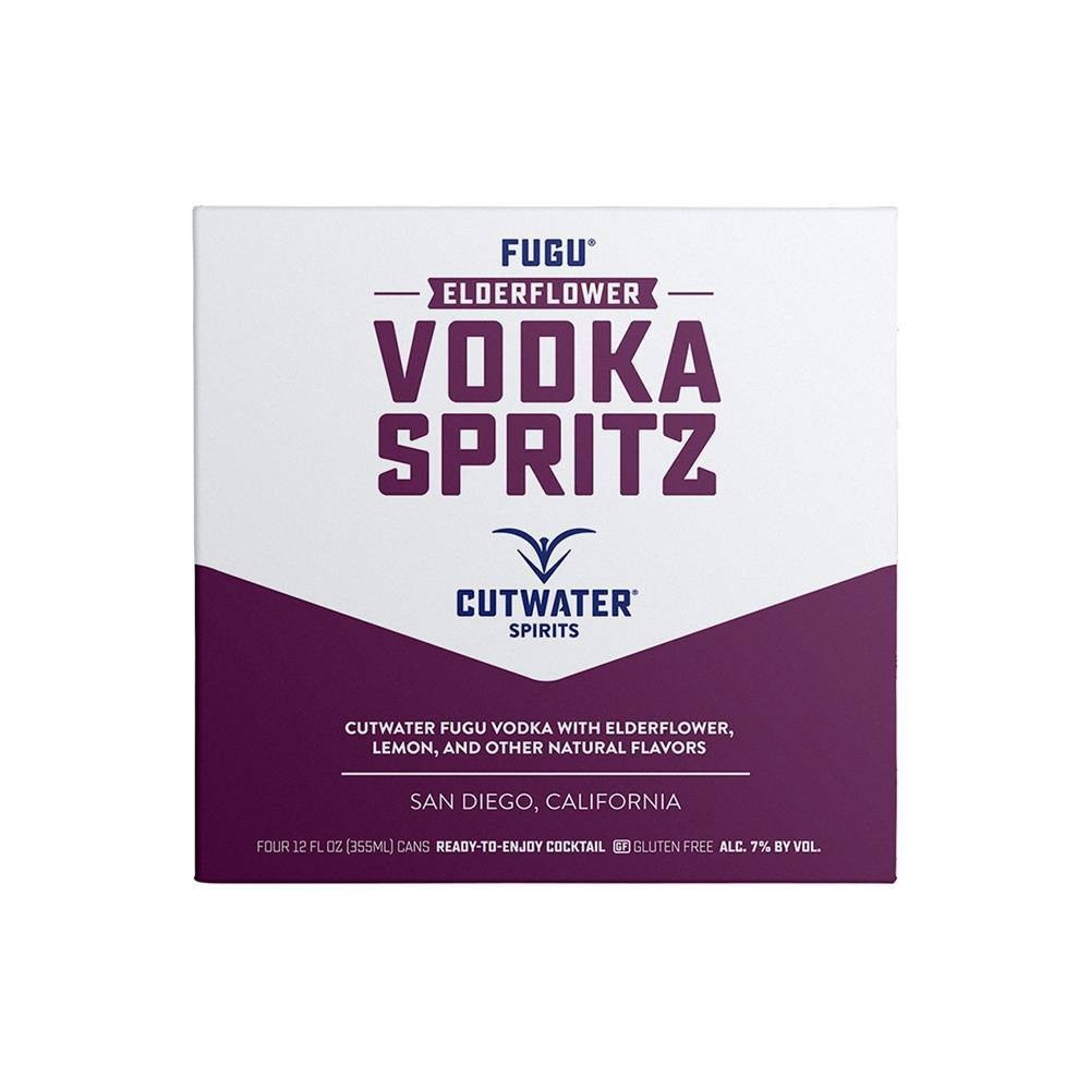 slide 3 of 3, Cutwater Spirits Cutwater Elderflower Vodka Spritz Cocktail, 4 ct; 12 fl oz