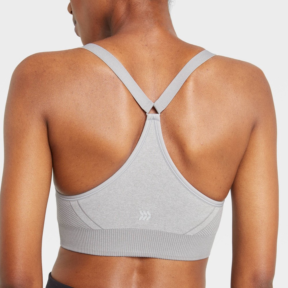 All In Motion Medium Support Gray Seamless Sports Bra Women's XXL