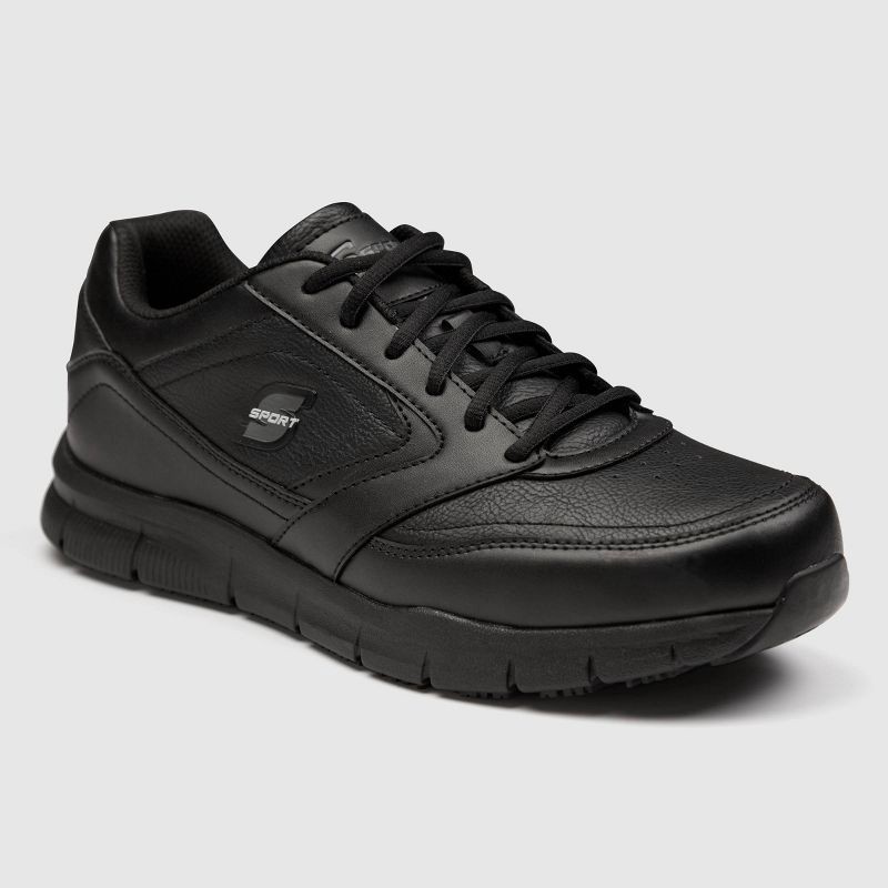 slide 1 of 4, S Sport By Skechers Men's Brise Slip Resistant Sneakers - Black 9: Cushioned Insole, Non Skid Tread, 1 ct