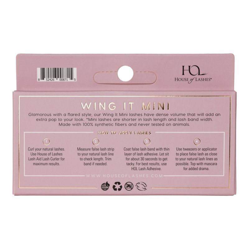 slide 2 of 2, House of Lashes Wing It Mini Full Volume 100% Cruelty-Free Faux Mink Fibers False Eyelashes - 1pr, 1 ct