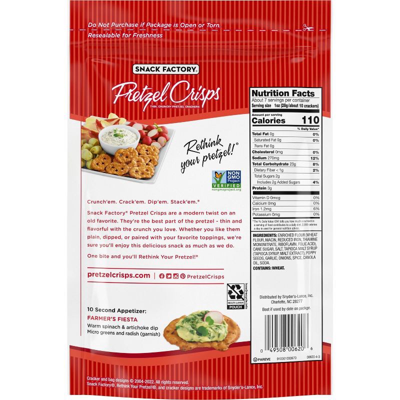 slide 3 of 11, Snack Factory Everything Pretzel Crisps - 7.2oz, 7.2 oz